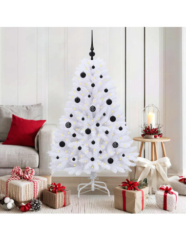 Albero di Natale Artificiale con Rami Pieghevoli Bianco 150 cm