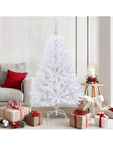 Albero di Natale Artificiale con Rami Pieghevoli Bianco 150 cm