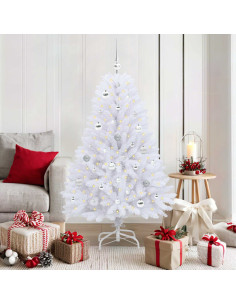 Albero di Natale Artificiale con Rami Pieghevoli Bianco 150 cm