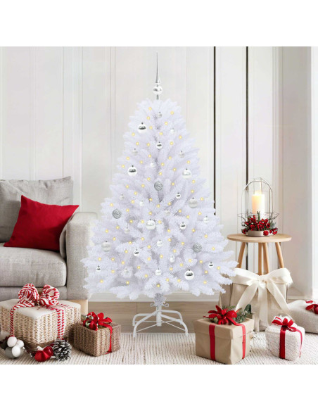Albero di Natale Artificiale con Rami Pieghevoli Bianco 150 cm
