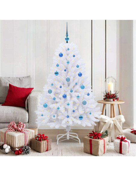 Albero di Natale Artificiale con Rami Pieghevoli Bianco 150 cm