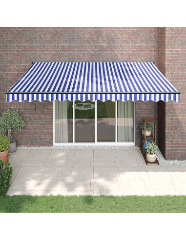 Tenda Sole Automatica Retrattile Blu e Bianca 4x3 m