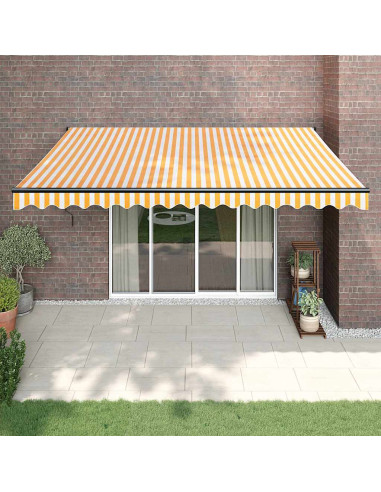 Tenda Sole Automatica Retrattile Gialla e Bianca 4x3 m