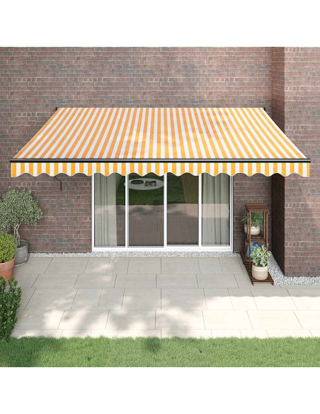 Tenda Sole Automatica Retrattile Gialla e Bianca 4x3 m