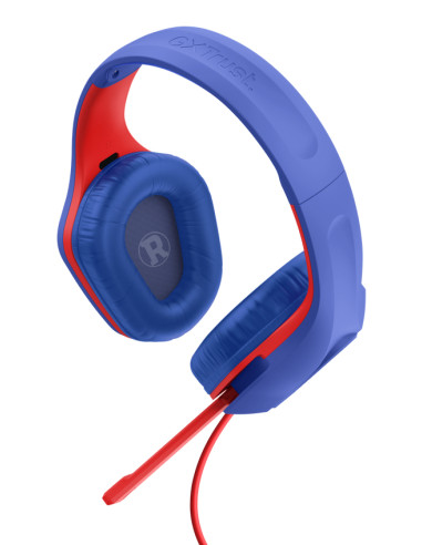 Trust GXT 415SM Zirox Auricolare Cablato A Padiglione Gaming Blu, Rosso