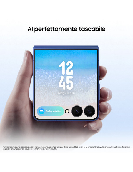 Samsung Galaxy Z Flip7 Smartphone AI, RAM 12GB, 512GB, Display 4,1" Super AMOLED/6,9" Dynamic AMOLED 2X, Fotocamera 50MP, Jetbla