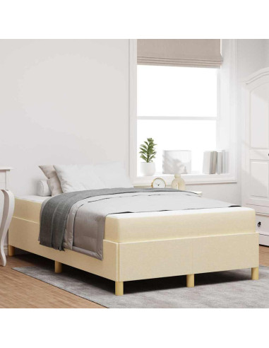 Struttura del letto con materasso Crema 120 x 190 cm Tessuto