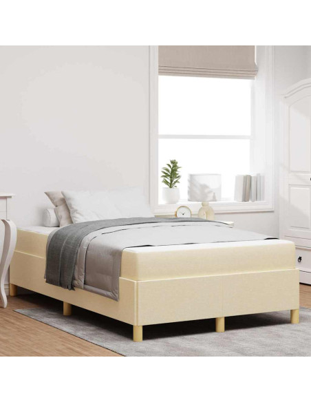 Struttura del letto con materasso Crema 120 x 190 cm Tessuto