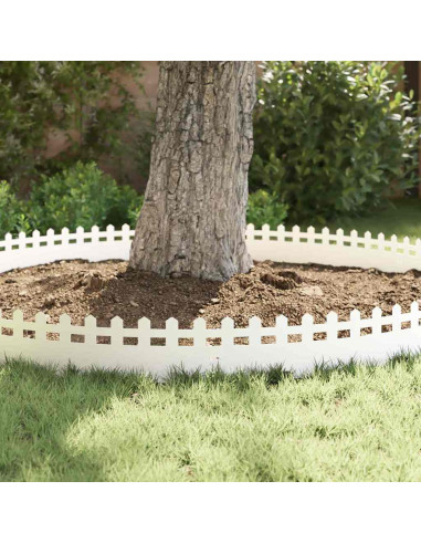 Bordure per prato 10 pcs Bianco 103 x 0,05 x 22 cm Acciaio