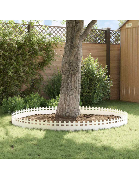 Bordure per prato 20 pcs Bianco 103 x 0,05 x 22 cm Acciaio