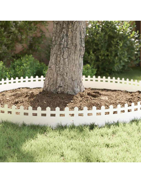 Bordure per prato 30 pcs Bianco 103 x 0,05 x 22 cm Acciaio