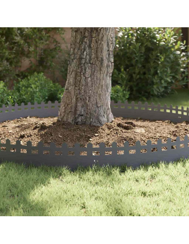 Bordure per prato 20 pcs Antracite 103 x 0,05 x 22 cm Acciaio