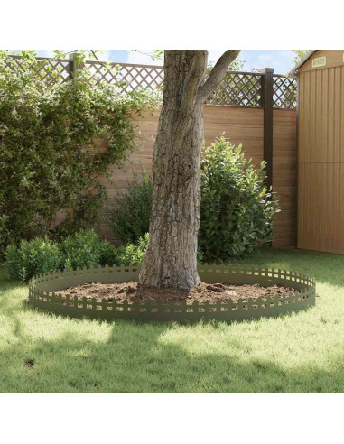 Bordure per prato 30 pcs Verde oliva 103 x 0,05 x 22 cm Acciaio