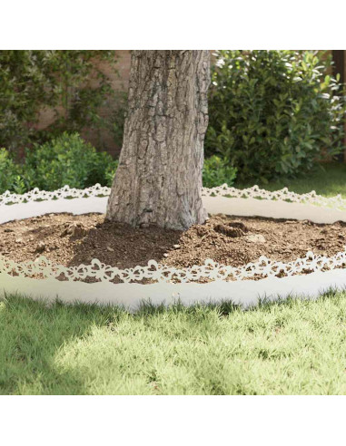 Bordure per prato 30 pcs Bianco 103 x 0,05 x 22 cm Acciaio