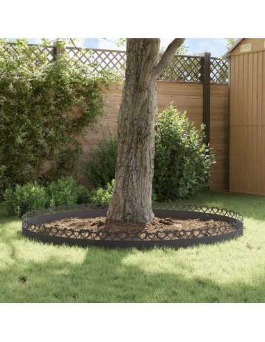 Bordure per prato 10 pcs Nero 103 x 0,05 x 22 cm Acciaio