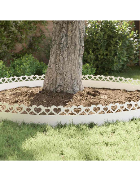 Bordure per prato 30 pcs Bianco 103 x 0,05 x 22 cm Acciaio