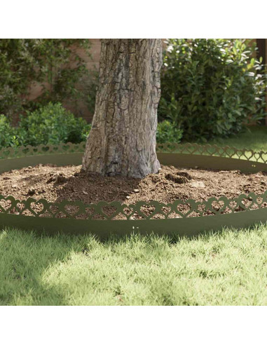 Bordure per prato 10 pcs Verde oliva 103 x 0,05 x 22 cm Acciaio
