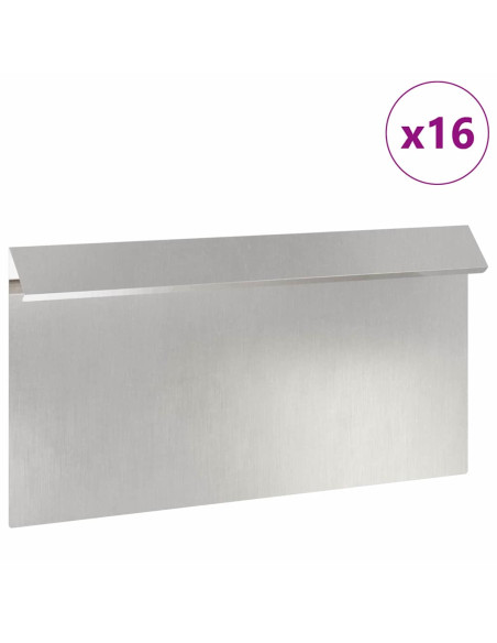 Recinto per lumache 16 pcs Argento 50 x 3,5 x 25 cm