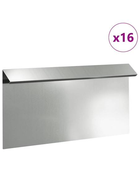 Recinto per lumache 16 pcs Argento 50 x 3,5 x 25 cm