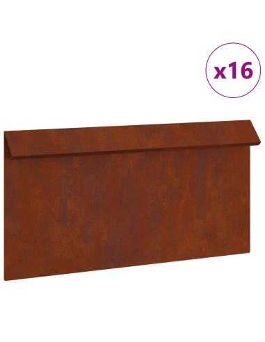 Recinto per lumache 16 pcs Ruggine 50 x 3,5 x 25 cm