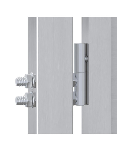 Cancello da giardino 85 x 70 cm Acciaio Inox Argento Bloccabile