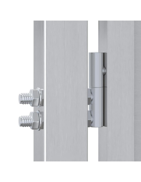 Cancello da giardino 85 x 70 cm Acciaio Inox Argento Bloccabile