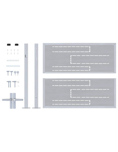 Cancello da giardino 85 x 70 cm Acciaio Inox Argento Bloccabile