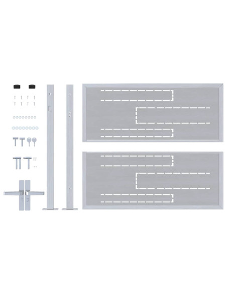 Cancello da giardino 85 x 70 cm Acciaio Inox Argento Bloccabile