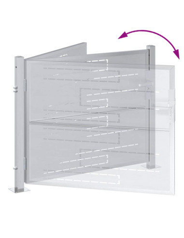 Cancello da giardino 85 x 70 cm Acciaio Inox Argento Bloccabile