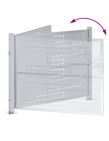 Cancello da giardino 85 x 70 cm Acciaio Inox Argento Bloccabile