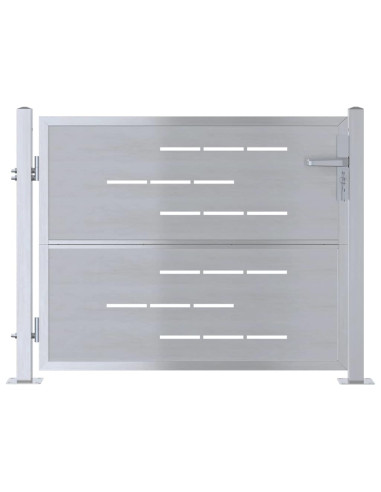 Cancello da giardino 85 x 70 cm Acciaio Inox Argento Bloccabile