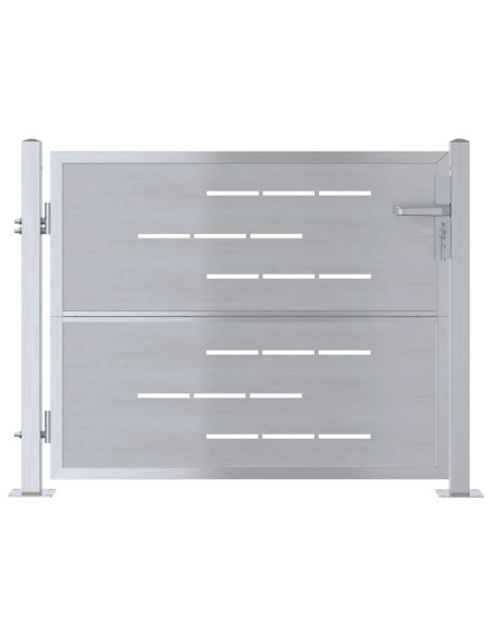 Cancello da giardino 85 x 70 cm Acciaio Inox Argento Bloccabile