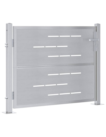 Cancello da giardino 85 x 70 cm Acciaio Inox Argento Bloccabile