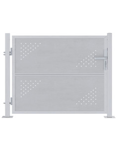 Cancello da giardino Argento 85 x 70 cm Acciaio inossidabile 2