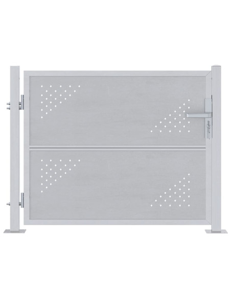 Cancello da giardino Argento 100 x 75 cm Acciaio inossidabile