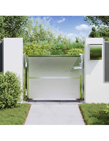 Cancello da giardino Argento 85 x 70 cm Acciaio inossidabile