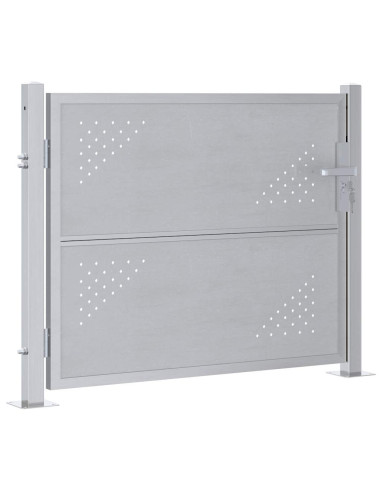 Cancello da giardino Argento 100 x 75 cm Acciaio inossidabile
