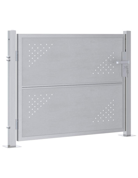 Cancello da giardino Argento 100 x 75 cm Acciaio inossidabile