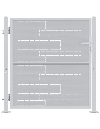 Cancello da giardino Argento 96 x 100 cm Acciaio inossidabile