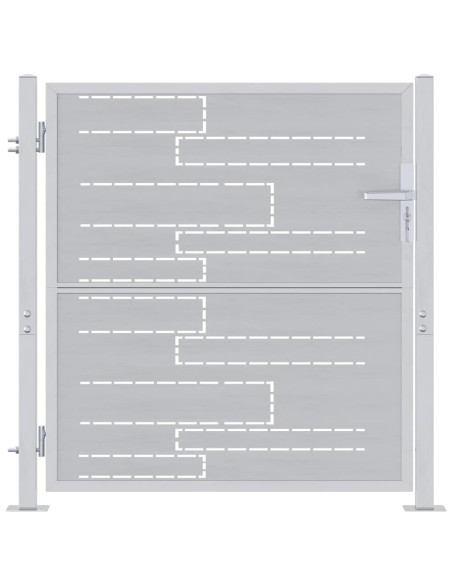Cancello da giardino Argento 96 x 100 cm Acciaio inossidabile