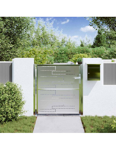 Cancello da giardino Argento 96 x 100 cm Acciaio inossidabile