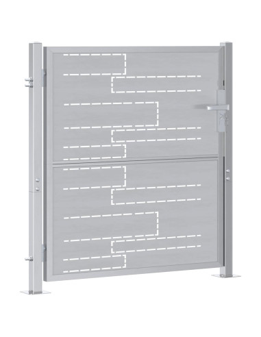 Cancello da giardino Argento 96 x 100 cm Acciaio inossidabile