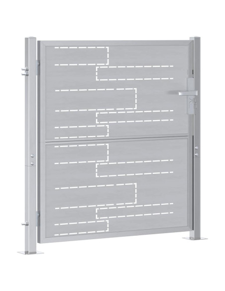Cancello da giardino Argento 96 x 100 cm Acciaio inossidabile