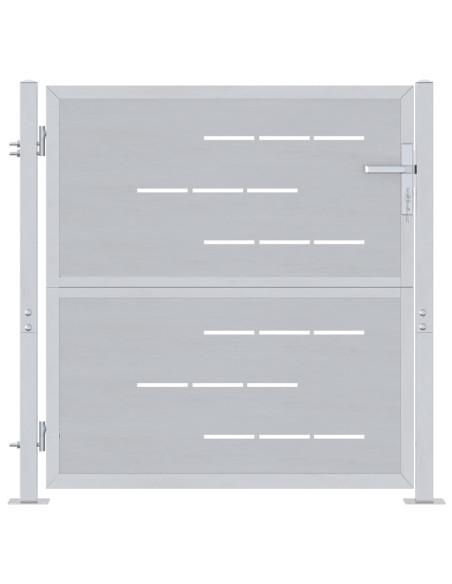 Cancello da giardino Argento 96 x 100 cm Acciaio inossidabile