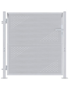 Cancello da giardino Argento 95 x 100 cm Acciaio inossidabile 2