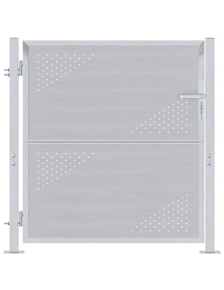 Cancello da giardino Argento 95 x 100 cm Acciaio inossidabile