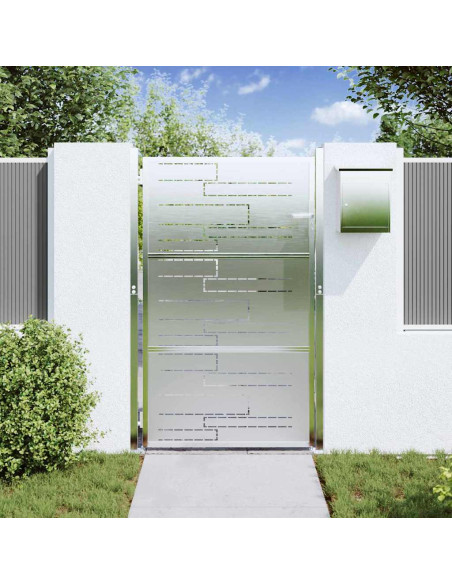 Cancello da giardino Argento 100 x 150 cm Acciaio inossidabile