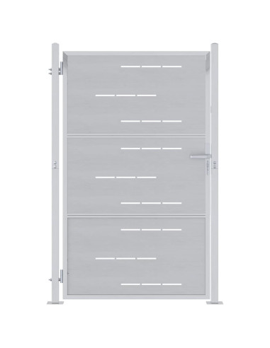 Cancello da giardino Argento 100 x 150 cm Acciaio inossidabile