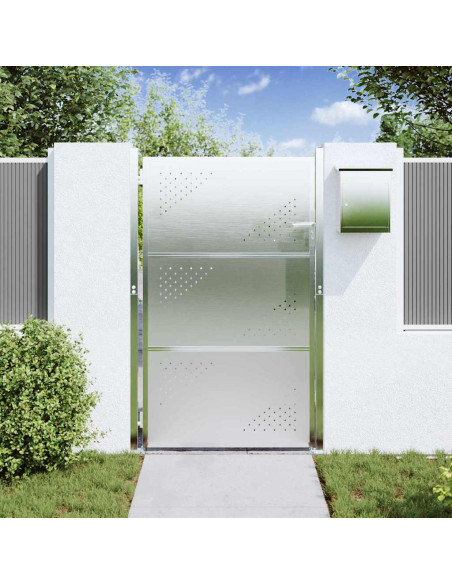 Cancello da giardino Argento 100 x 150 cm Acciaio inossidabile