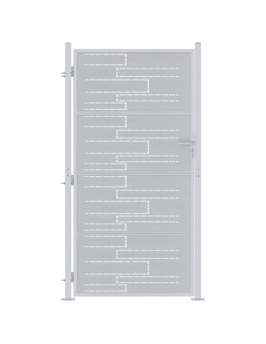 Cancello da giardino 85 x 174 cm Argento Bloccabile